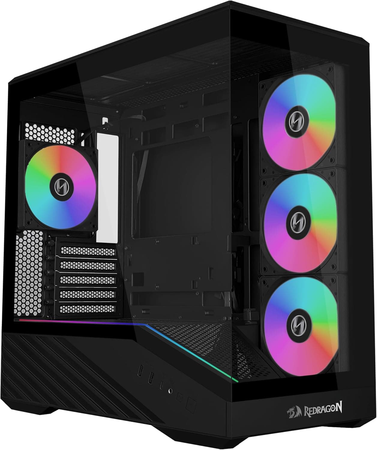 Gabinete Gamer Lian Li Vector V100 Mini Redragon Spec Preto Micro-ATX com 4 Fans