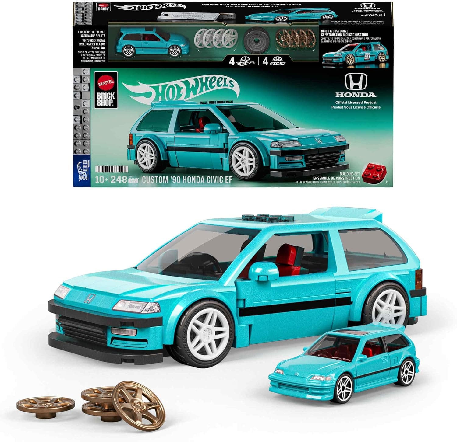 Mattel Brick Shop Hot Wheels 1990 Honda Civic EF Speed Series Custom