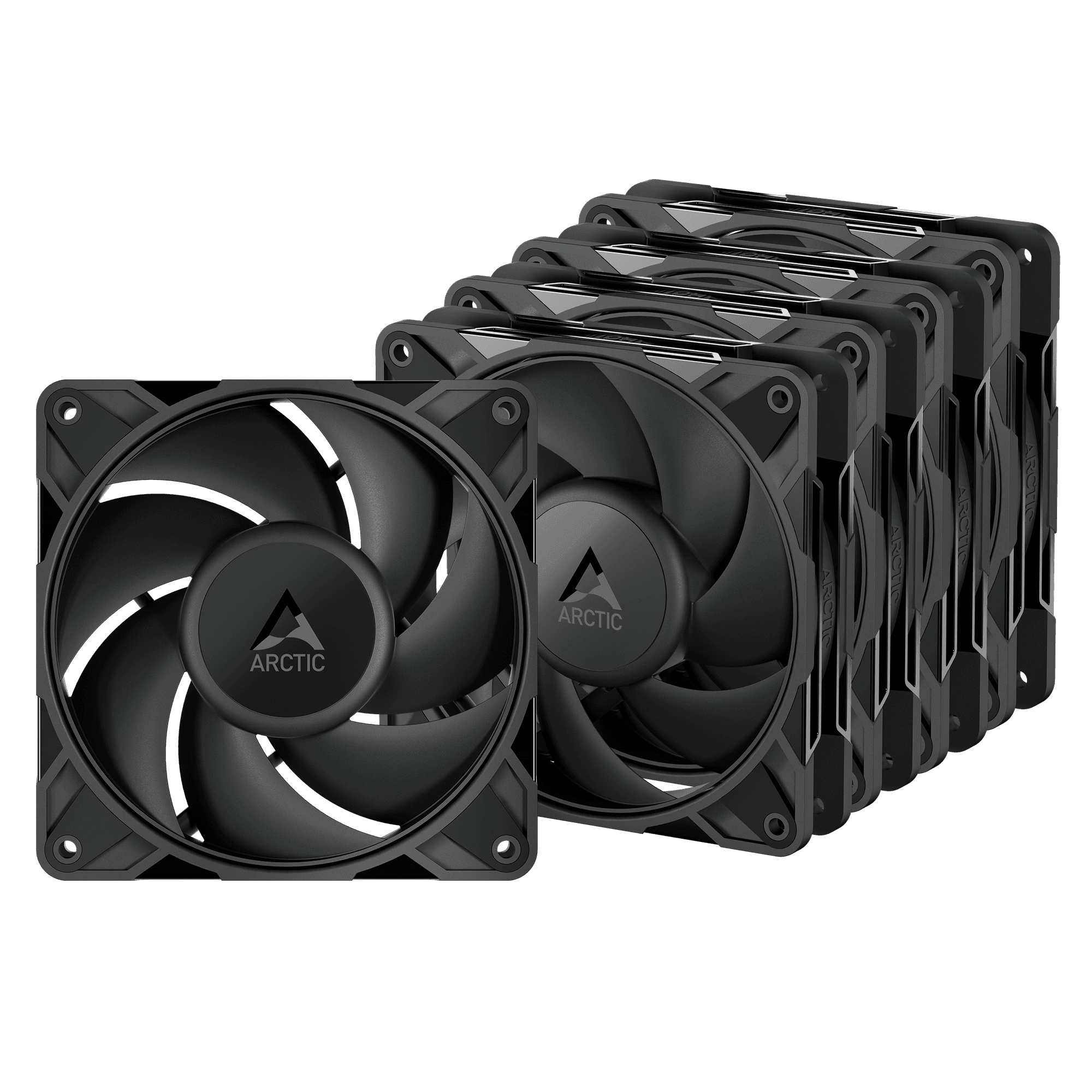 Kit Fan Com 5 Unidades Arctic P12 Pro PST, 120mm, PWM, Preto