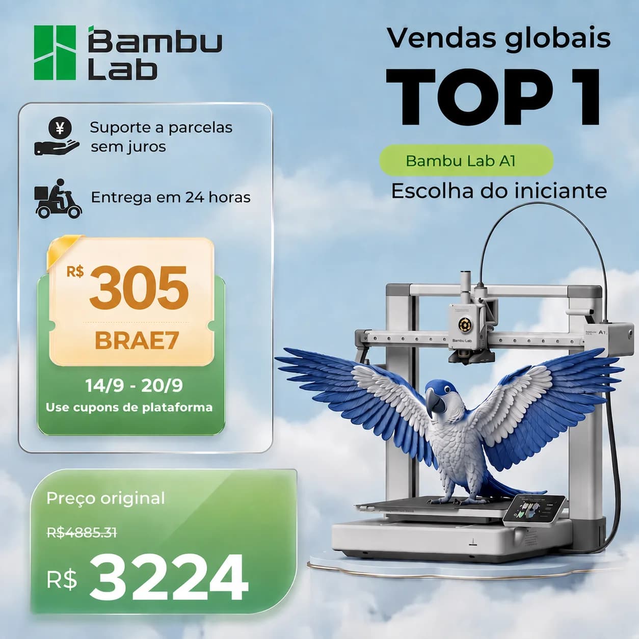 Impressora 3D Bambu Lab A1 Combo