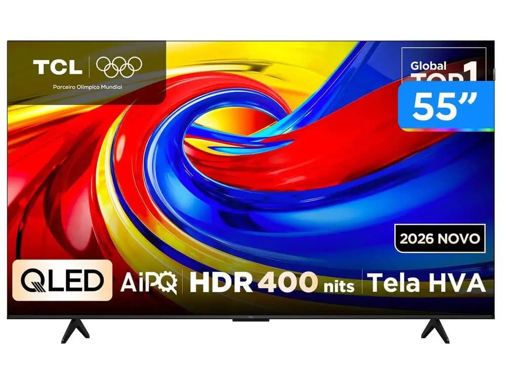 Smart Tv Tcl 55 Polegadas Qled 4K P7L WiFi Bluetooth Google HDR10+ 120 Hz VRR