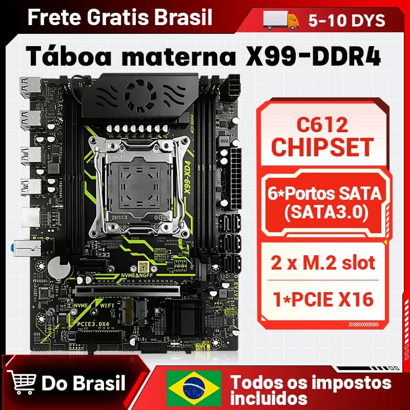 Kit Xeon E5-2682 v4 + Placa Mãe JIESHUO X99 XD4