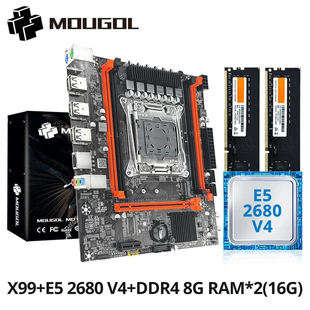 Kit Xeon E5-2680 v4 + Placa Mãe X99 D4
