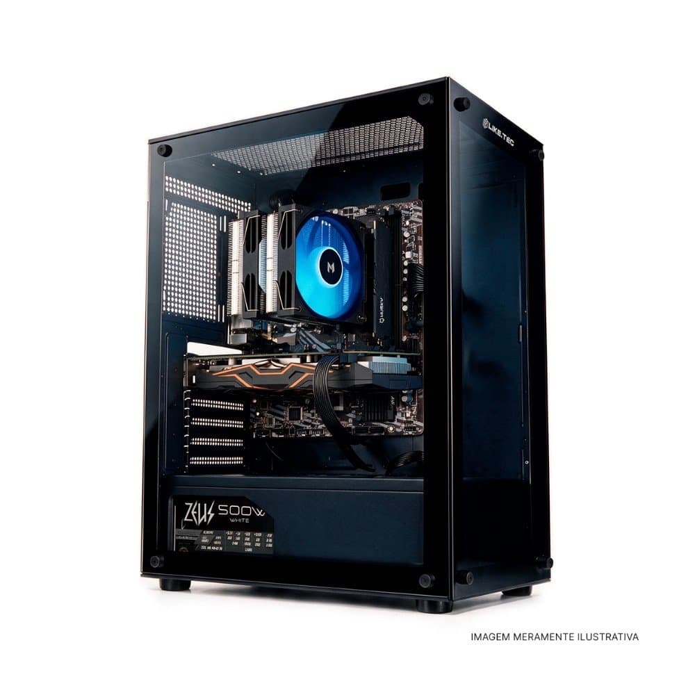 PC KaBuM! Gamer Ryzen 5 5500F + 16GB DDR4 + SSD 480GB (Radeon RX 7600)