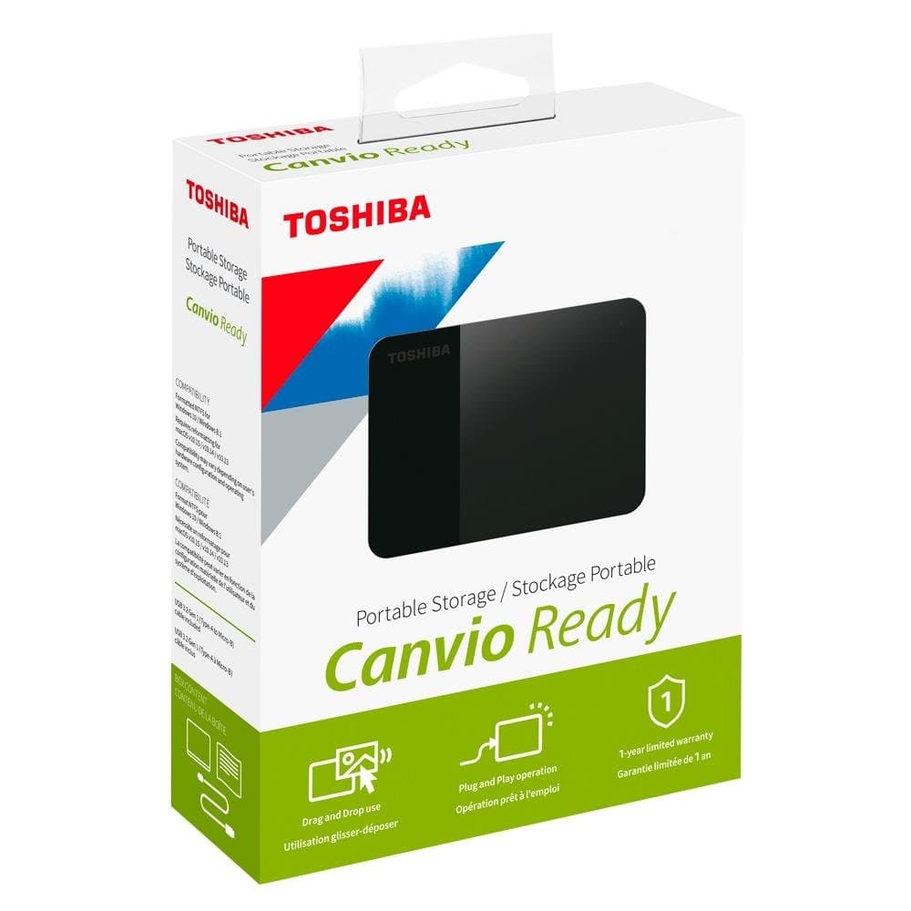 HD Externo Toshiba Canvio Ready, 4TB, USB 3.0, Preto