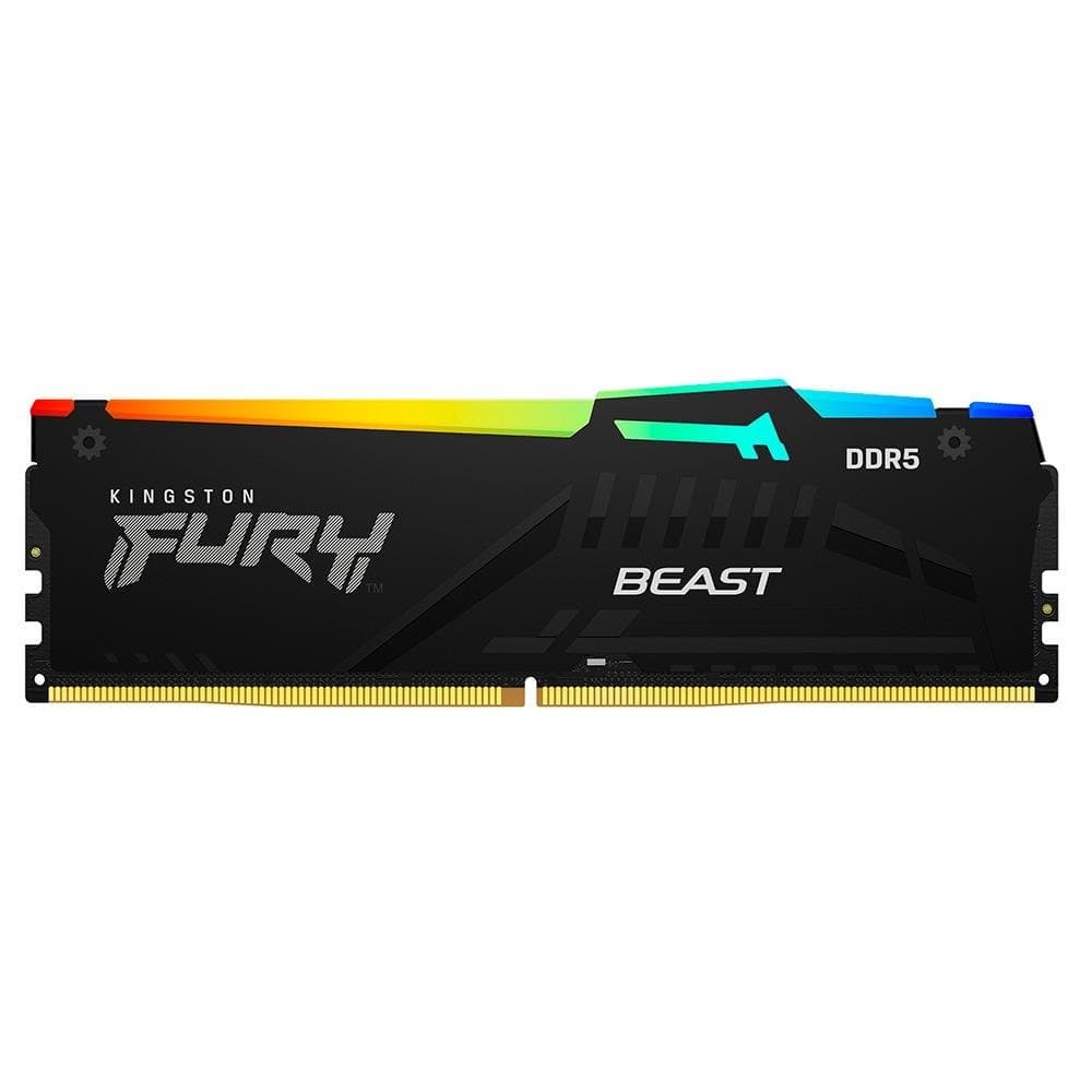 Memória RAM Kingston Fury Beast RGB, 32GB, 5200MHz, DDR5, CL40, para Intel XMP