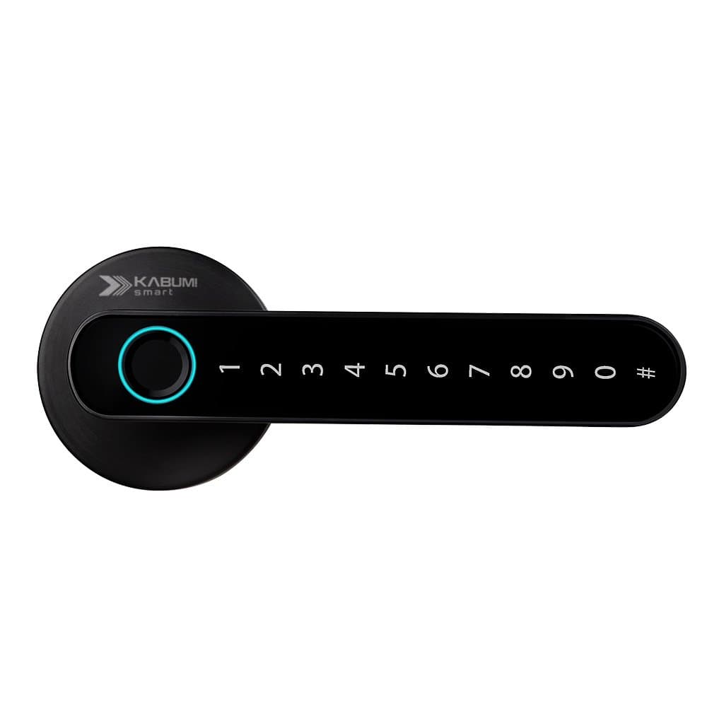Fechadura Digital KABUM! smart Slim, Preta, Biometria, Controle via app, Senha