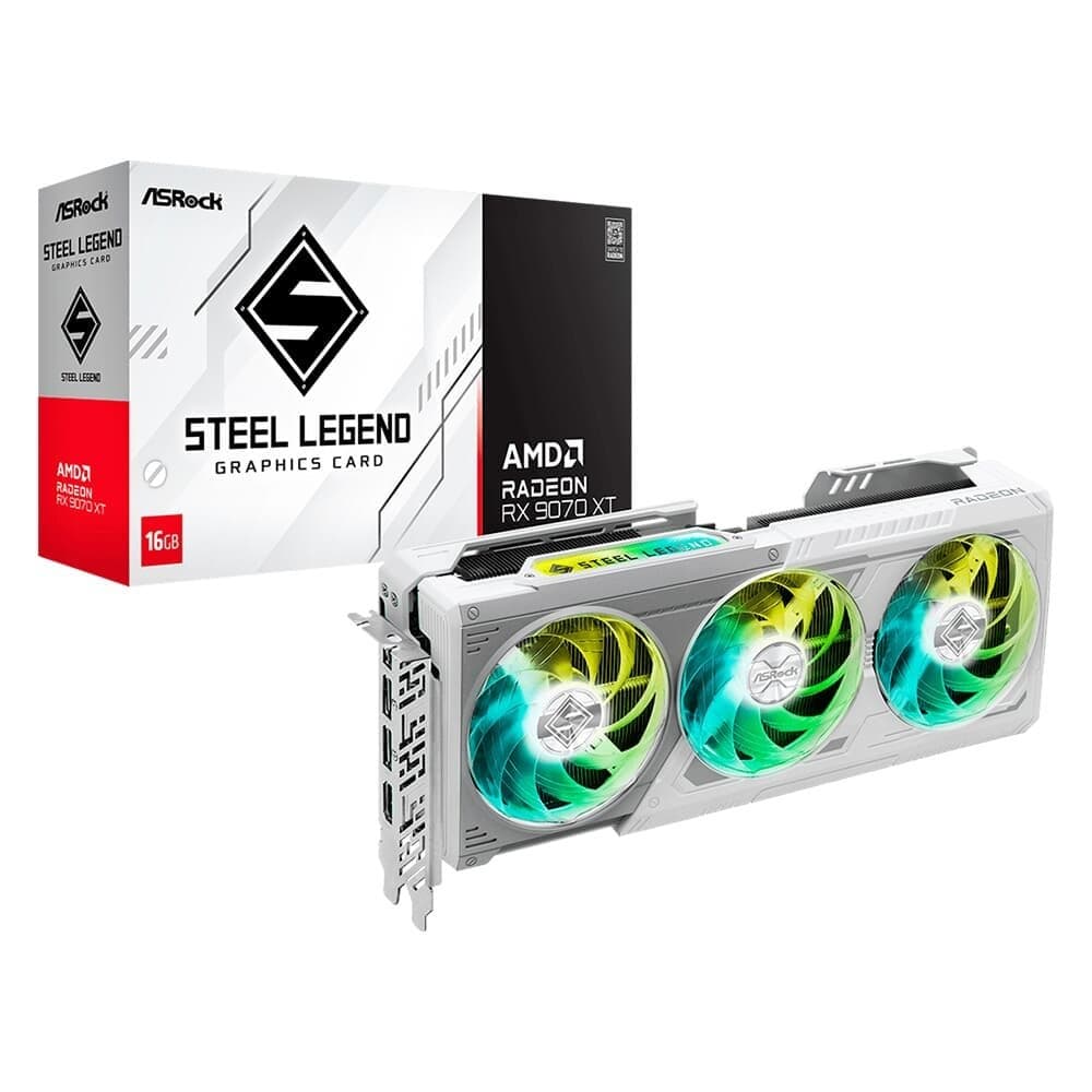 Placa de Vídeo ASRock RX 9070 XT Steel Legend 16GB