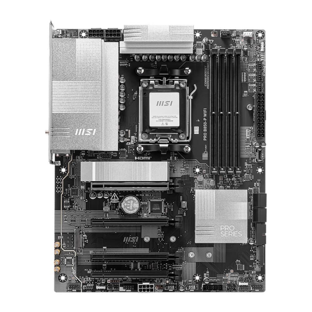 Placa Mãe MSI PRO B850-P WIFI, AMD, Socket AM5, ATX, DDR5 UDIMM, Wi-Fi 7, Preto