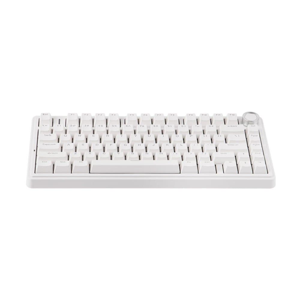 F75 Teclado Mecânico Gamer AULA RGB, Switch Red, Keycaps PBT, Hotswap, Branco