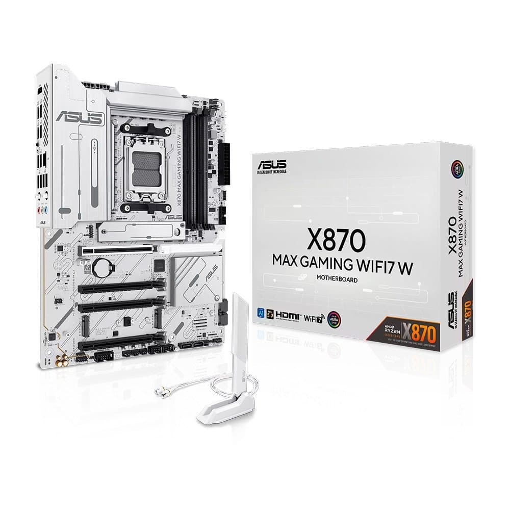 Placa Mãe ASUS X870 MAX GAMING WIFI7 W, AMD, AM5, ATX, DDR5, Wi-fi 7, Bluetooth