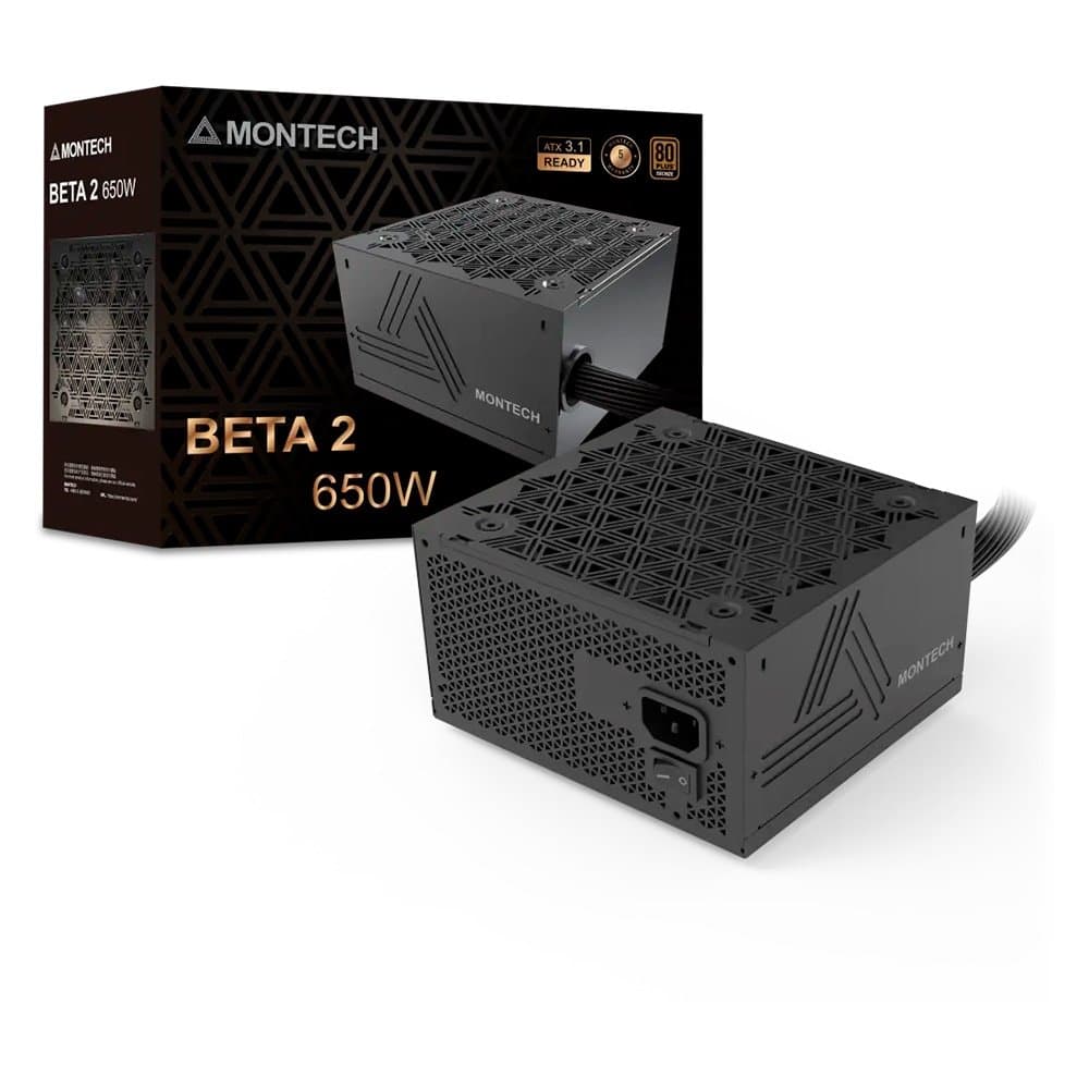 Fonte Montech Beta 2, 650W, 80 PLUS, Preto - atx 3.1