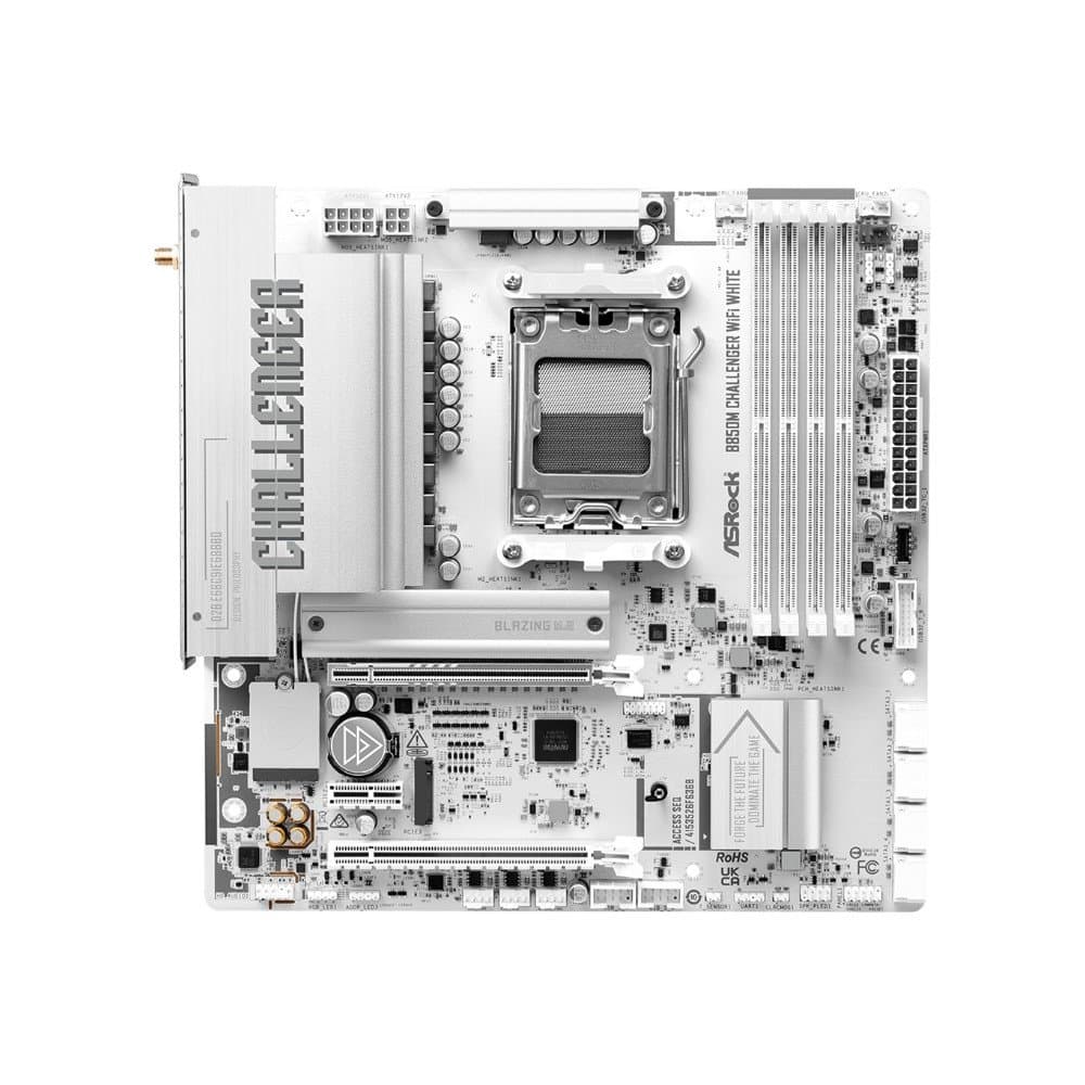 Placa-Mãe ASRock B850M Challenger WiFi White, AMD AM5, Micro ATX, DDR5