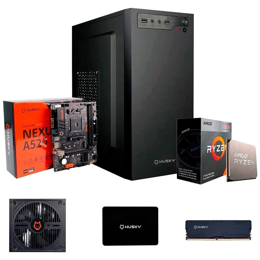 PC Husky Office Ryzen 3 3200G + 8GB DDR4 + SSD 512GB