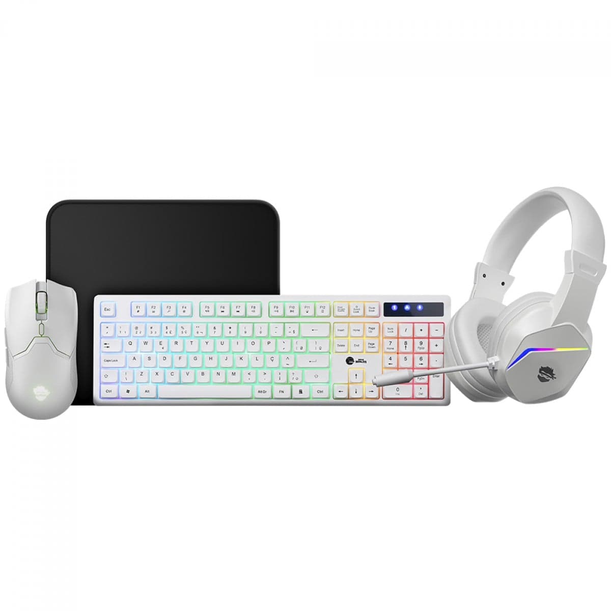 Combo Gamer Ninja Squad 4 em 1 Branco