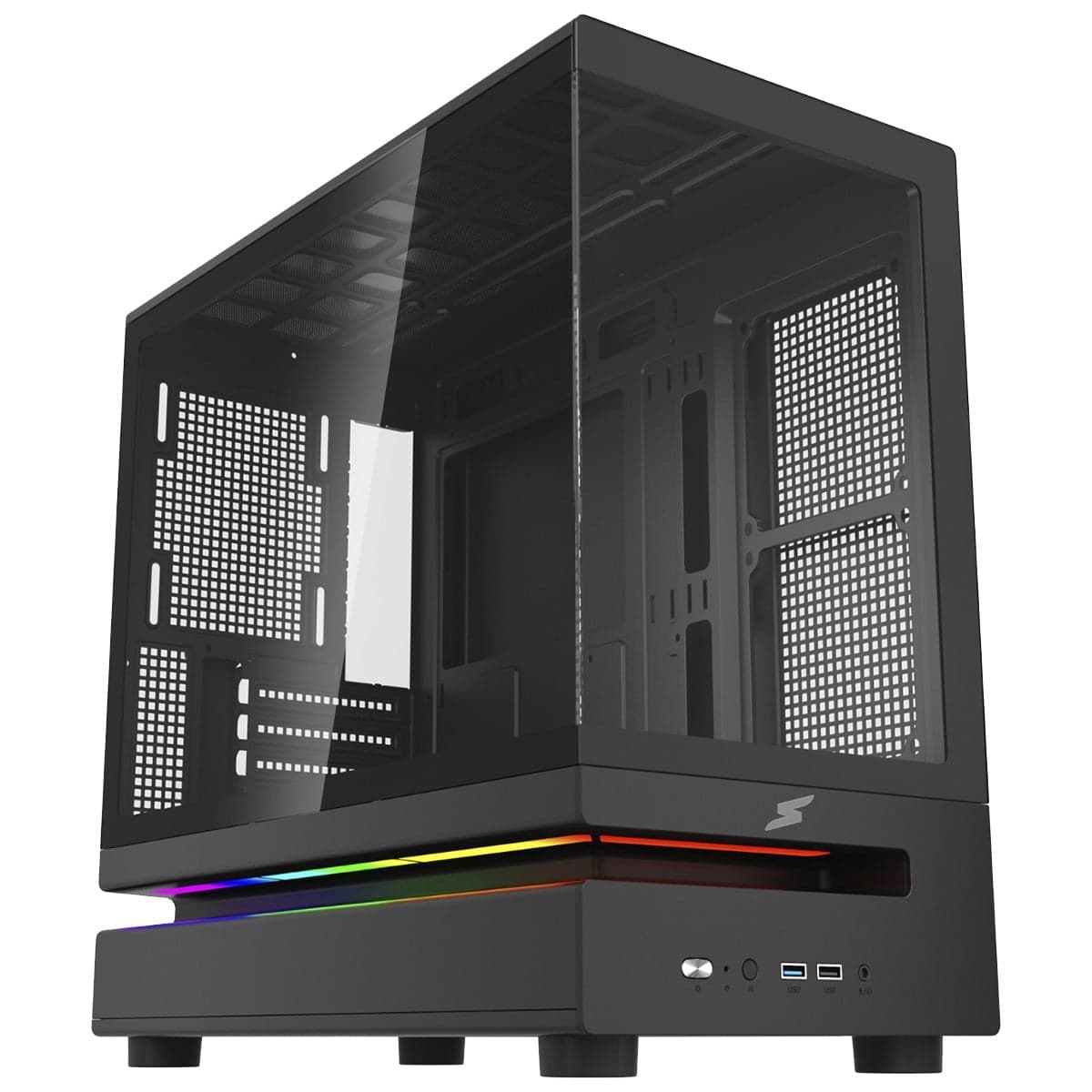 Gabinete Gamer SuperFrame Flow 500, RGB, Mid Tower, Vidro Temperado, M-ATX