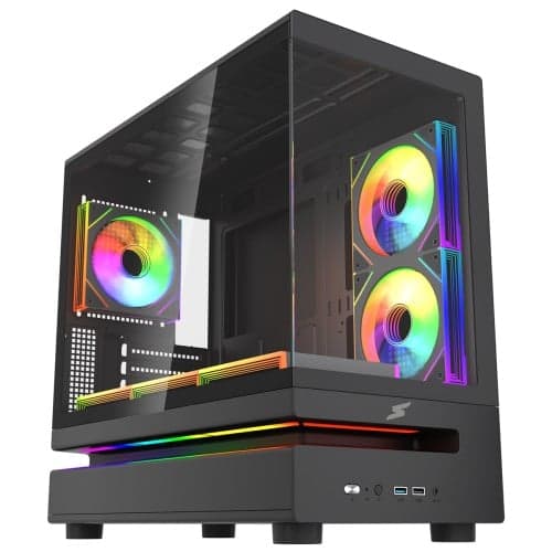 Gabinete Gamer SuperFrame Flow 500, RGB, Mid Tower, Vidro Temperado, M-ATX