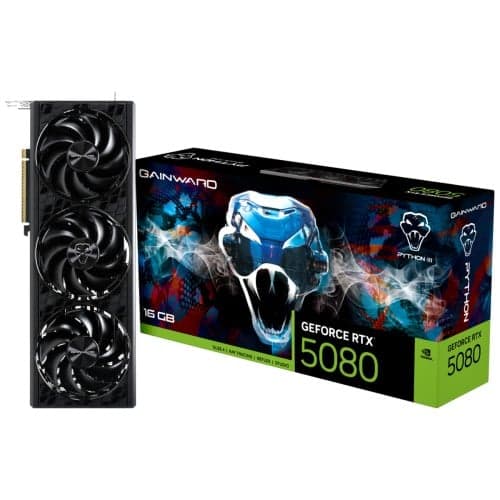 Placa de Vídeo Gainward NVIDIA GeForce RTX 5080 Python III, 16GB, GDDR7, DLSS