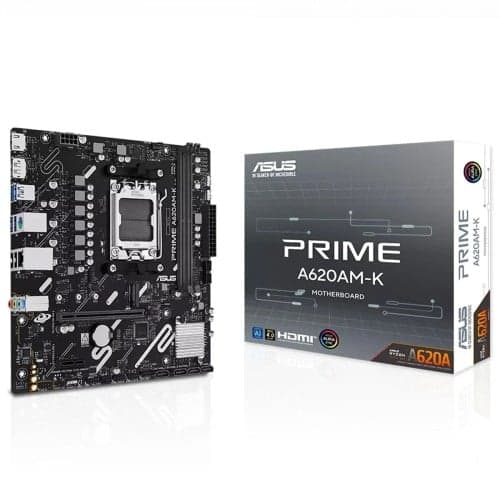 Placa Mãe Asus Prime A620AM-K, Chipset A620A, AMD AM5, MATX, DDR5