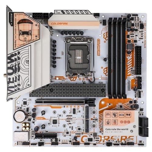 Placa Mãe ColorFire B760M-MEOW WIFI D5 Orange V21, Chipset B760, Intel LGA 1700