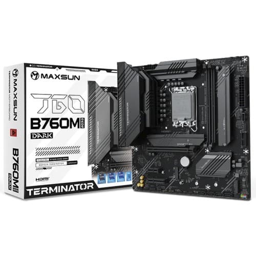 Placa Mãe MAXSUN Terminator B760M GKD5 Dark, Chipset B760, Intel LGA 1700, mATX