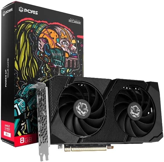 Placa de Vídeo PCYES Radeon RX 7600 Projeto Edge 8GB GDDR6 128 bits