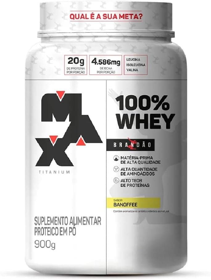 Whey Protein Max Titanium 100% Whey Rafael Brandão Pote 900 g Banoffee