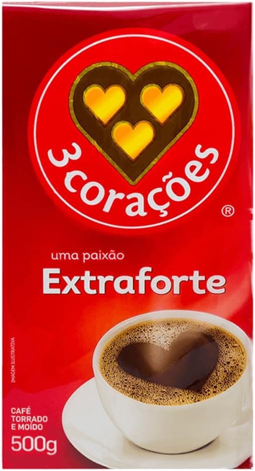 Café Torrado e Moído 3 Corações Extra Forte a Vácuo 500 g