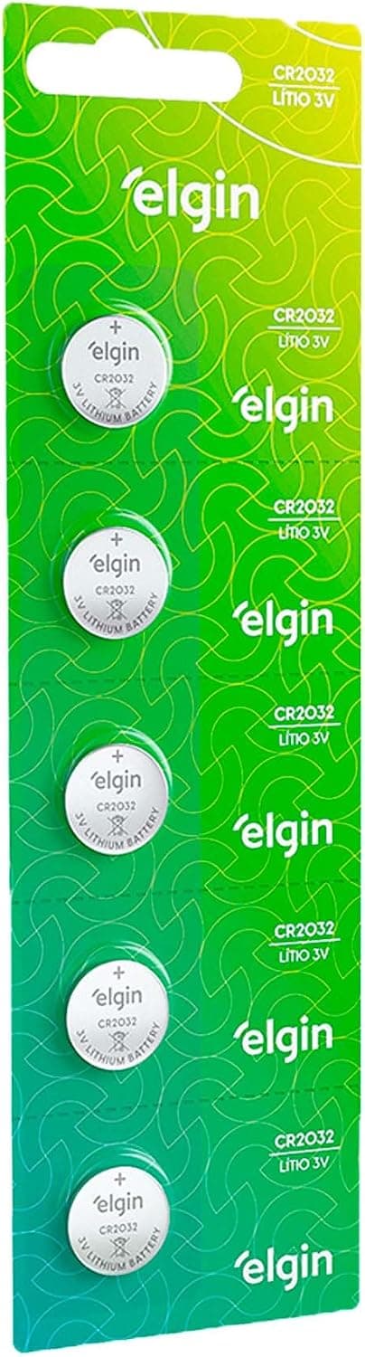 Bateria de Lítio Elgin CR2032, Cartela com 5 Unidades