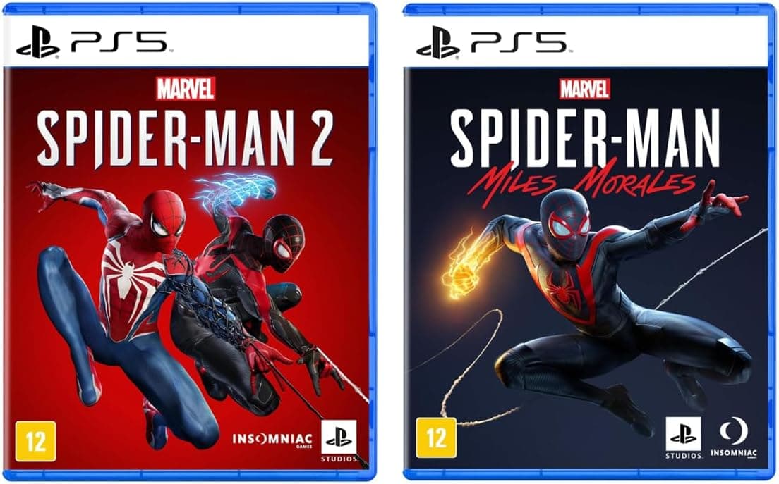 Combo PlayStation Marvel's Spider-Man 2 + Marvel's Spider-Man: Miles Morales (PS5, 2 jogos físicos)