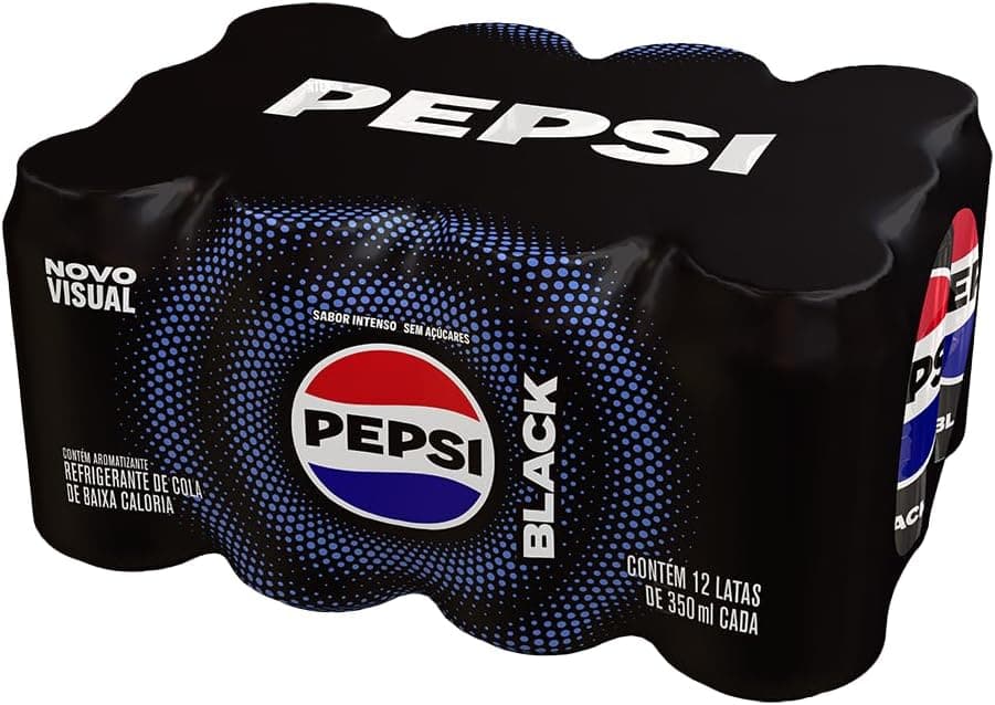 Refrigerante Pepsi Black 350 ml, Pack com 12 Latas