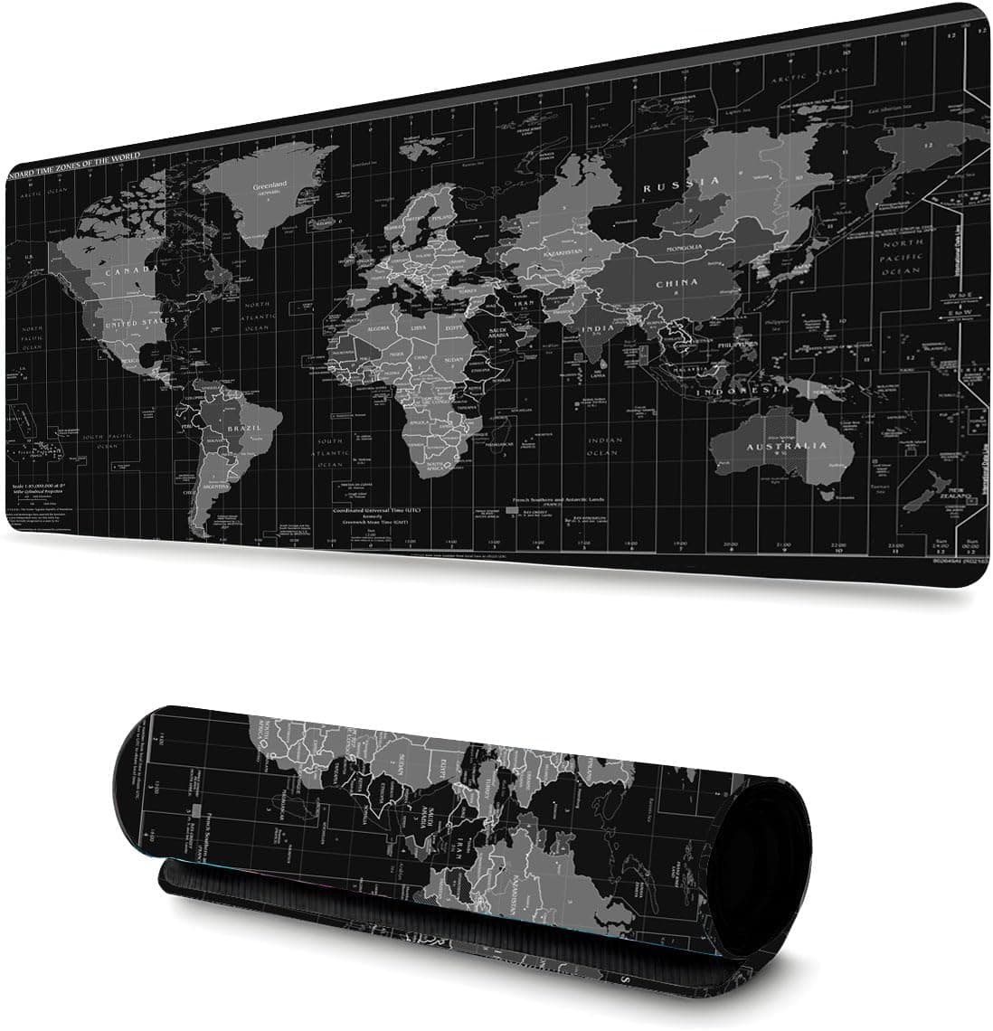 Mousepad Mapa Mundi Preto