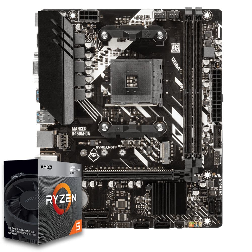 Kit Upgrade AMD Ryzen 5 3400G + Placa-Mãe B450M