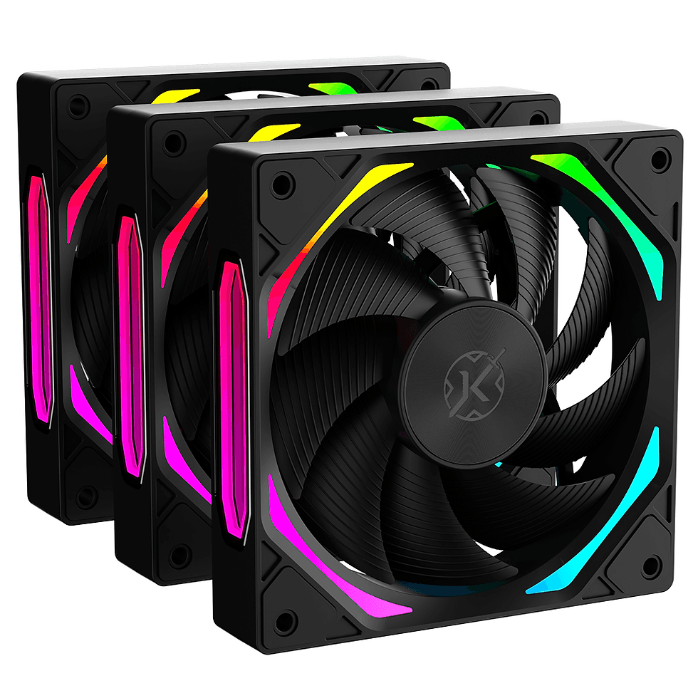 Kit 3 Fans Kalkan Halo ARGB 120mm 2200RPM Preto - KLK00019