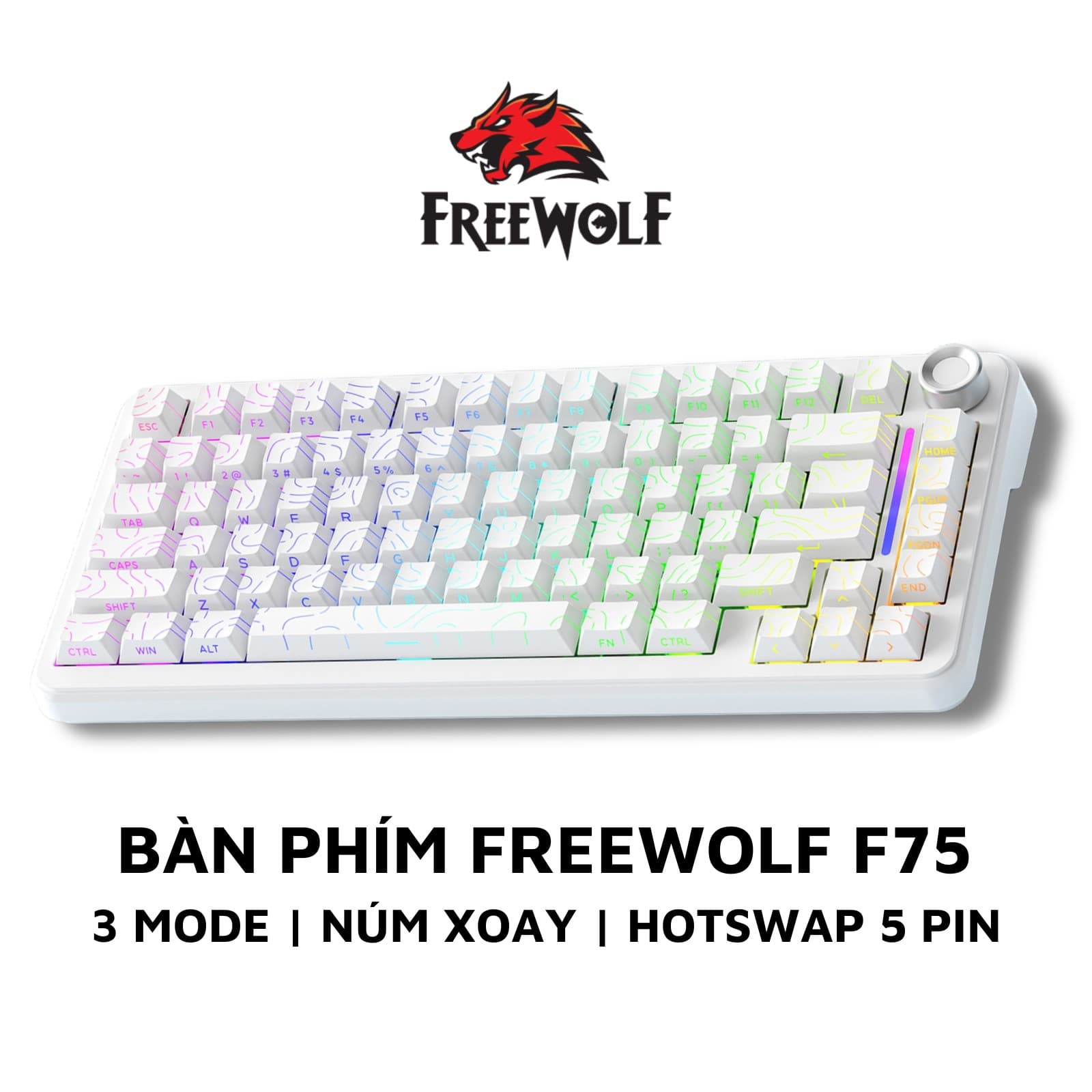 Teclado Mecânico FreeWolf F75 75%